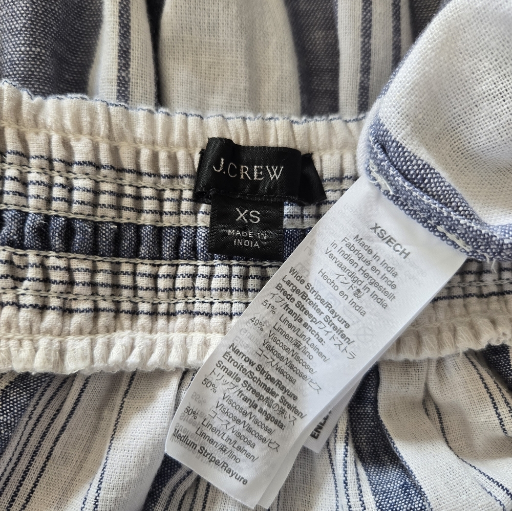 NWOT J CREW Linen Flounced Cover Up Beach Sun Strappy Maxi Dress* White … - Picture 11 of 14